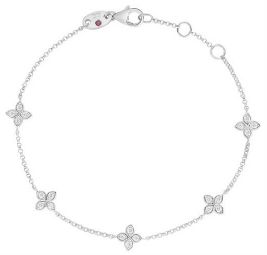 Roberto Coin Love by the Inch 5 Station Diamond Flower Bracelet