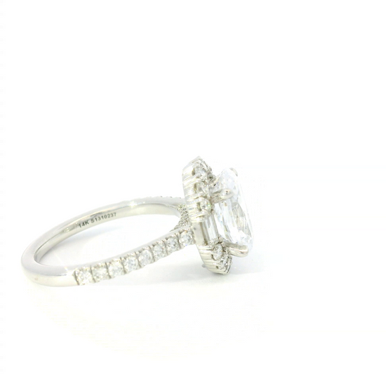 Gabriel & Co. Oval Center w/ Round & Baguette Halo Engagement Ring Setting