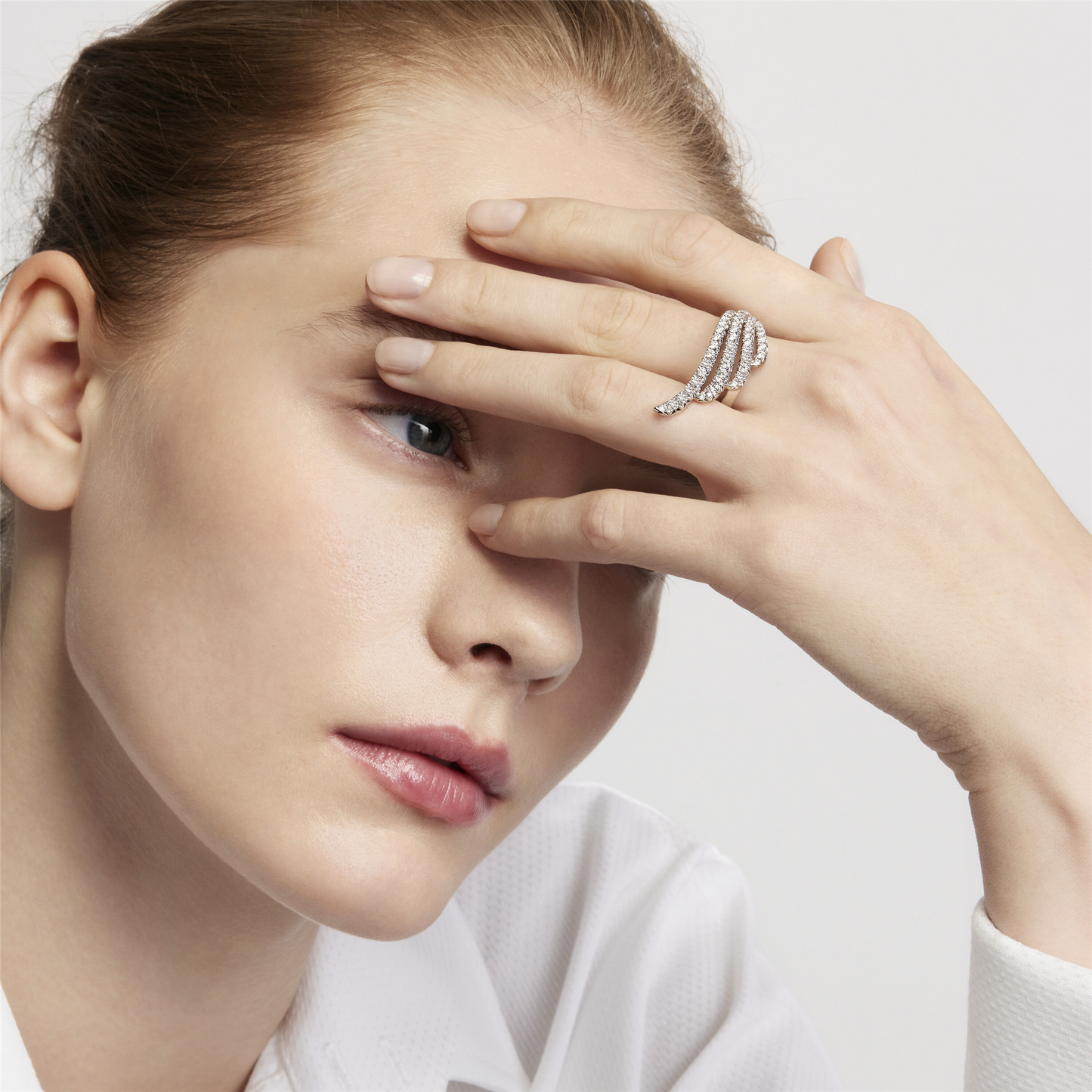 Hearts of Fire Vela French Cut Diamond Pave Cocktail Ring in 18k White Gold