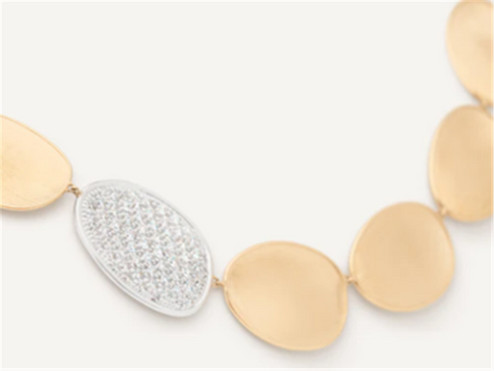 Marco Bicego Lunaria Diamond and Gold Petal Necklace