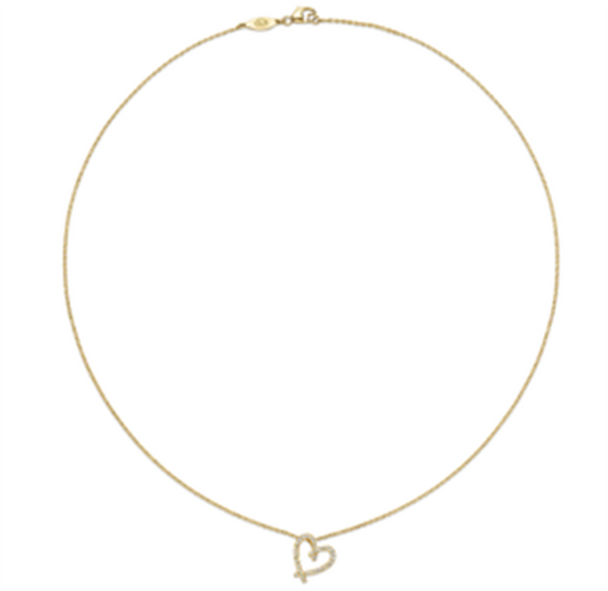 Kwiat Cross My Heart Diamond Pendant Necklace in 18k Gold