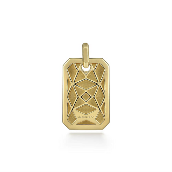 Gabriel & Co. Yellow Gold Dog Tag Pendant