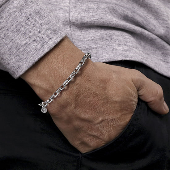 Gabriel & Co. 925 Sterling Silver Faceted Chain Bracelet - style #TBM4516SVJJJ