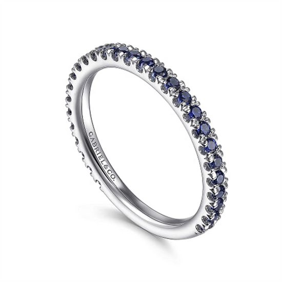 Gabriel & Co. White Gold & Sapphire Stackable Ring