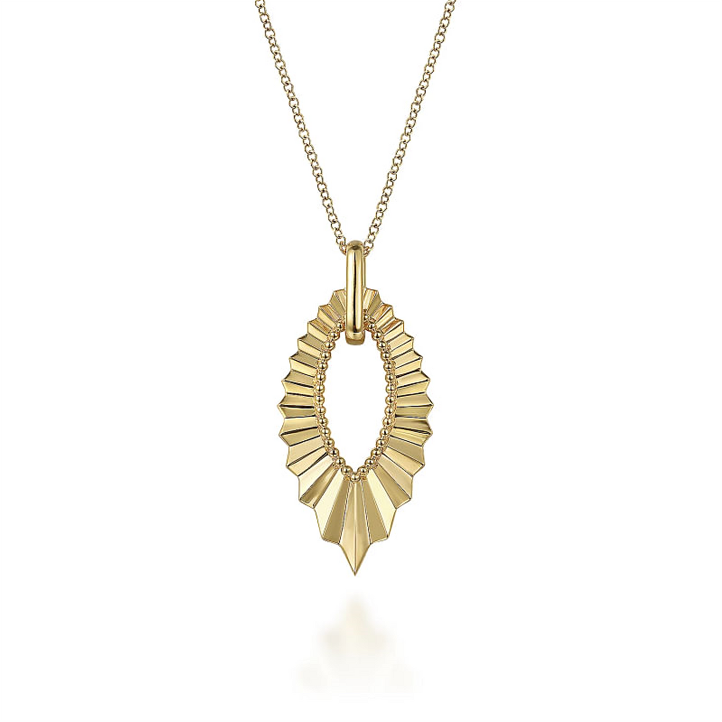Gabriel & Co. Gold Augmented Marquise Shape Diamond Cut Pendant Necklace