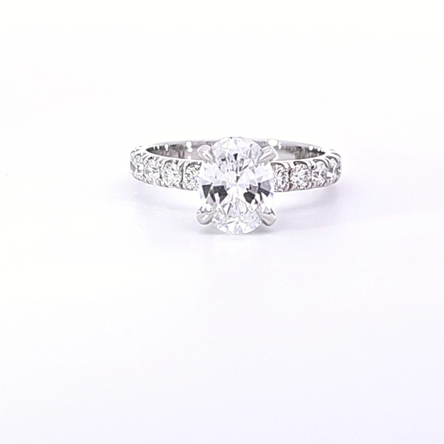 Oval Solitaire w/ Hidden Halo Semi-Mount Engagement Ring