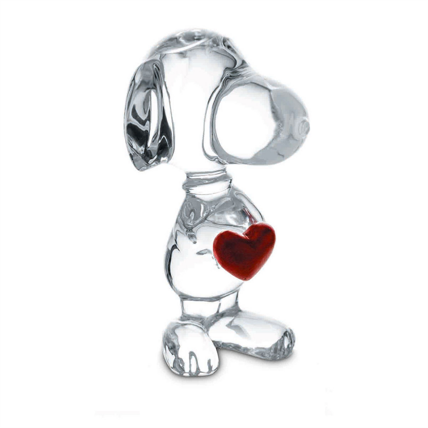 Baccarat Crystal Snoopy Heart Figurine