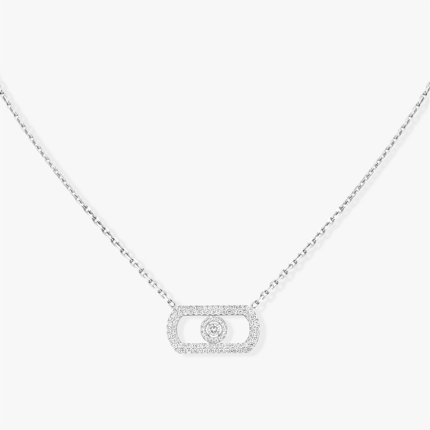 Messika So Move White Gold Pavé Diamond Necklace