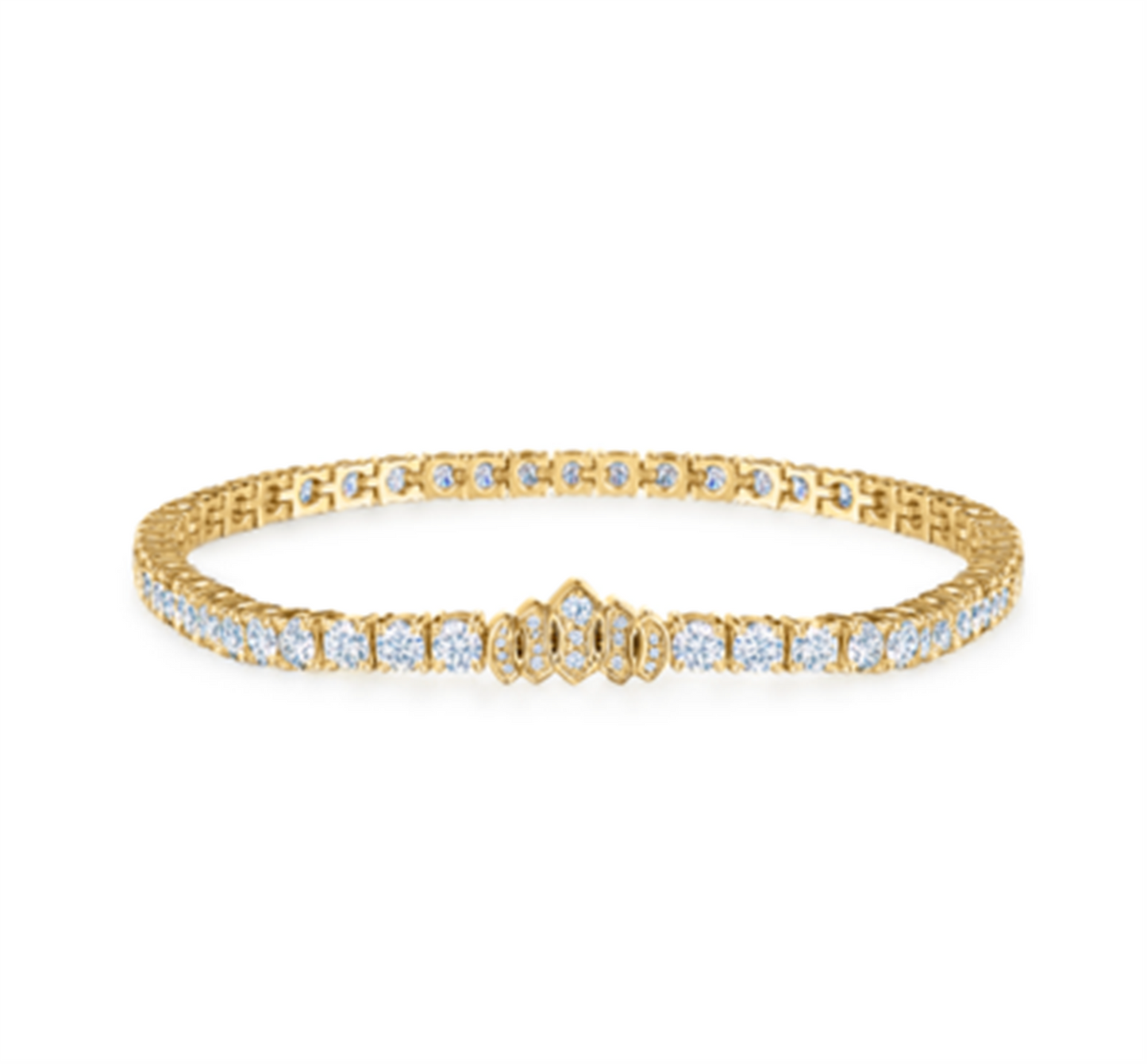 KWIAT Signature Tiara 3ct Straight Line Diamond Bracelet in 18k Yellow Gold