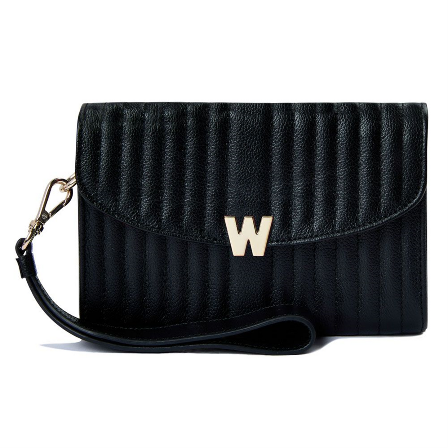 WOLF Mimi Crossbody Bag w/ Wristlet in Black Vegan Leather