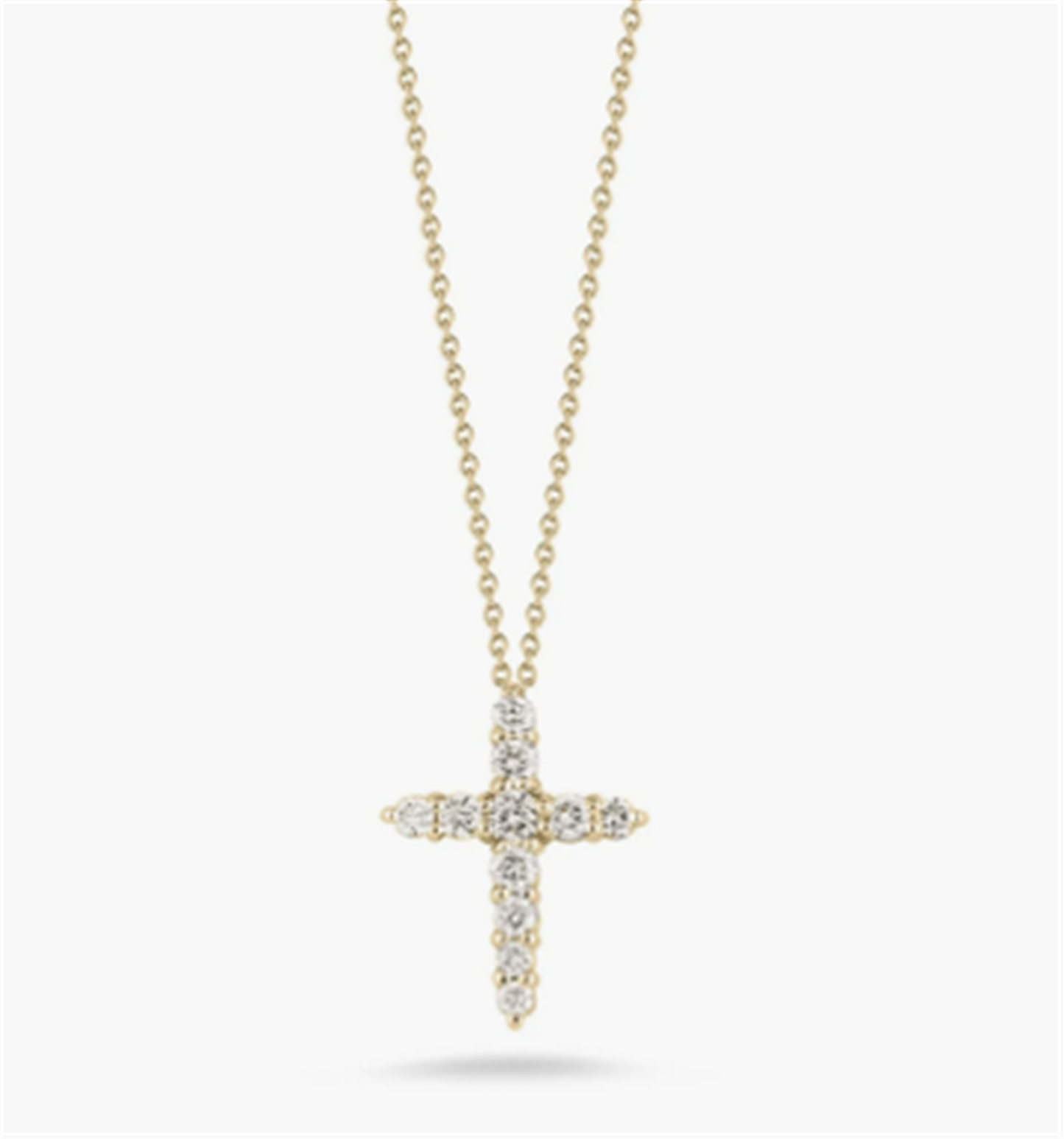 Roberto Coin Diamond Tapered Cross Necklace in 18k Gold