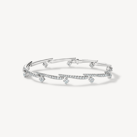 Hearts on Fire Vela Crossover Diamond Pave Bracelet in 18k White Gold