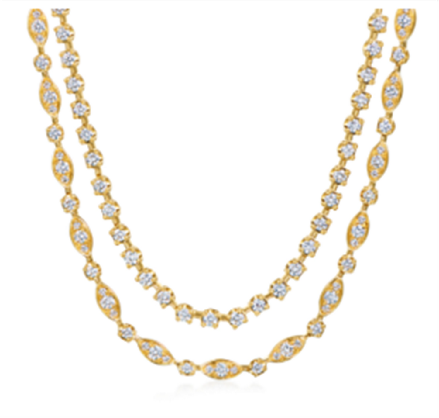 Kwiat Starry Night Double Line Diamond Necklace in 18k Yellow Gold