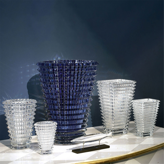 Baccarat Small Rectangular Eye Vase in Clear Crystal