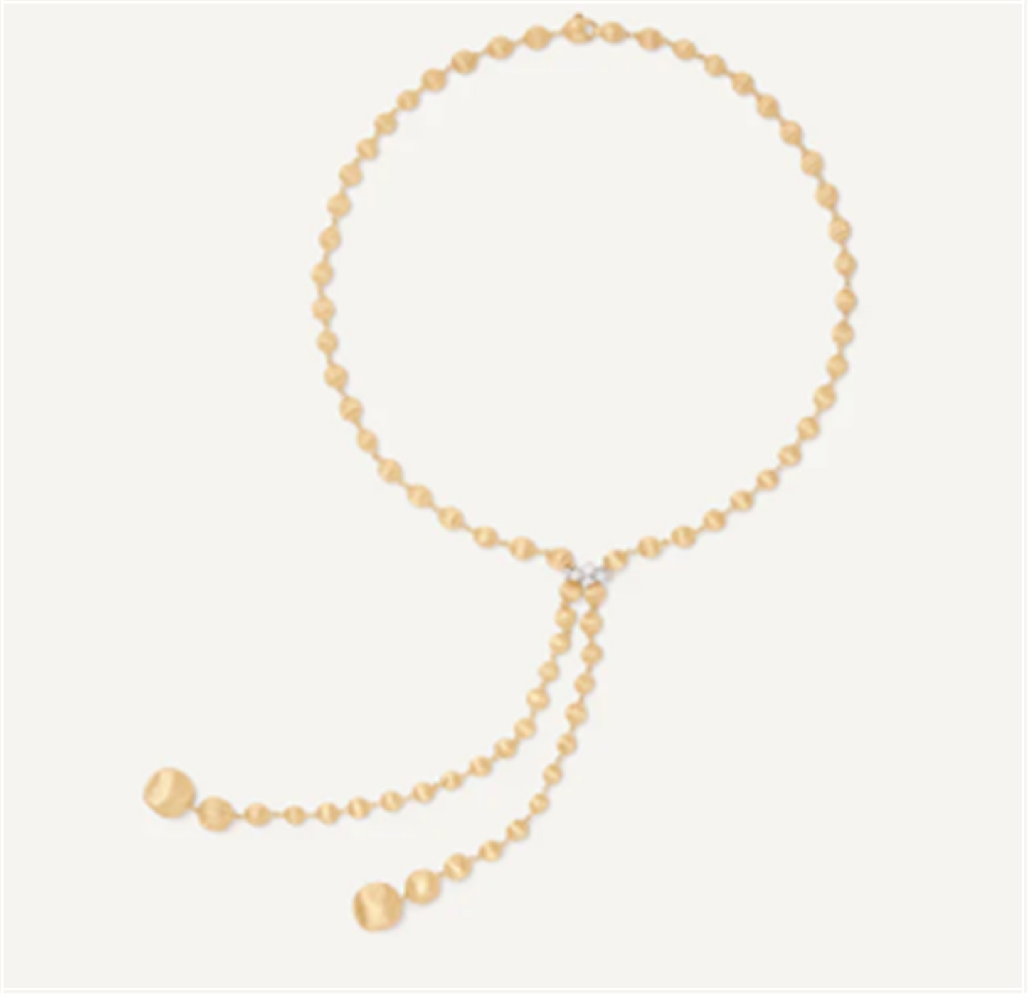 Marco Bicego Africa Lariat .50ct Diamond Necklace with Pave Clasp in 18k Gold
