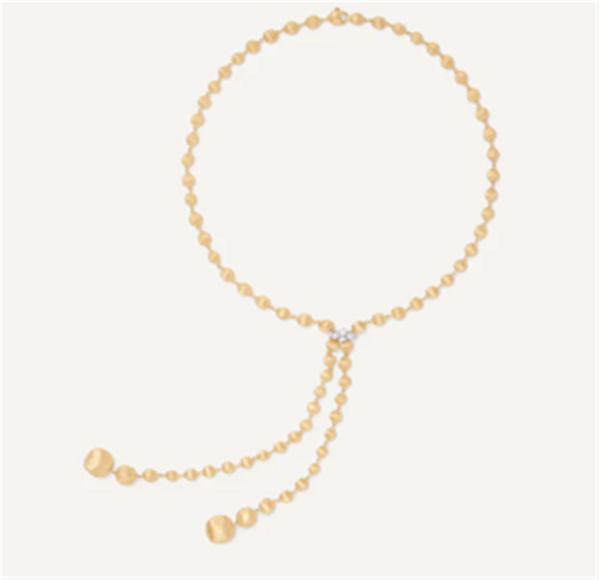 Marco Bicego Africa Lariat .50ct Diamond Necklace with Pave Clasp in 18k Gold