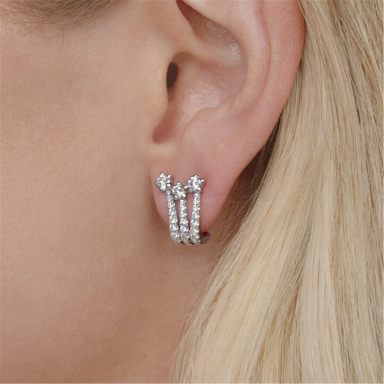 Kwiat Starry Night Meteor Earrings with Diamonds in 18k White Gold