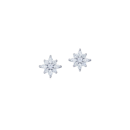 Kwiat Star Petite Diamond Earring in 18k White Gold