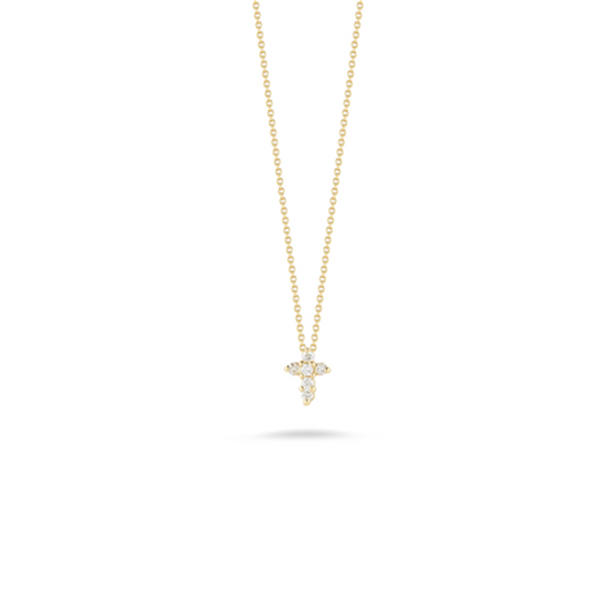 Roberto Coin Diamond Baby Cross Necklace in 18k Yellow Gold