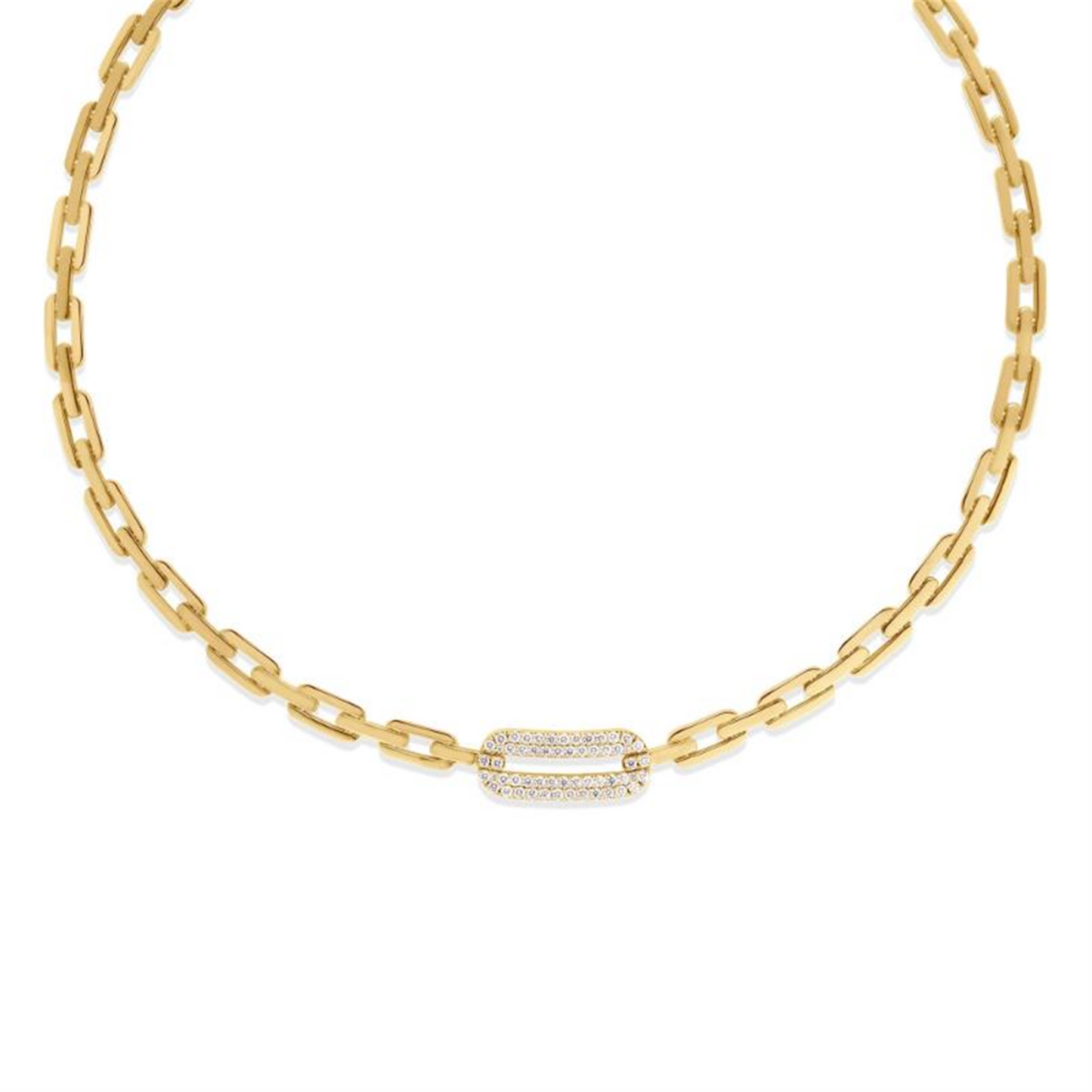 Roberto Coin 18K Yellow Gold Navarra Diamond Pavé Chain Link Necklace