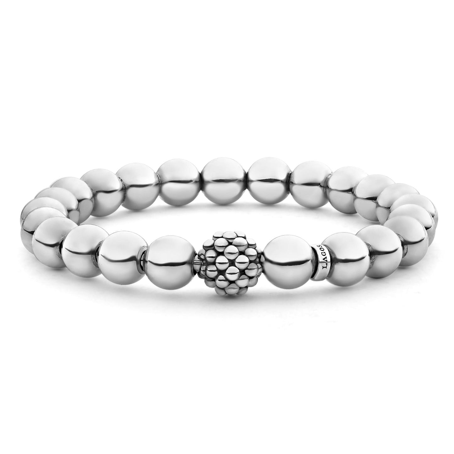 Lagos Stretch Silver Bead Bracelet