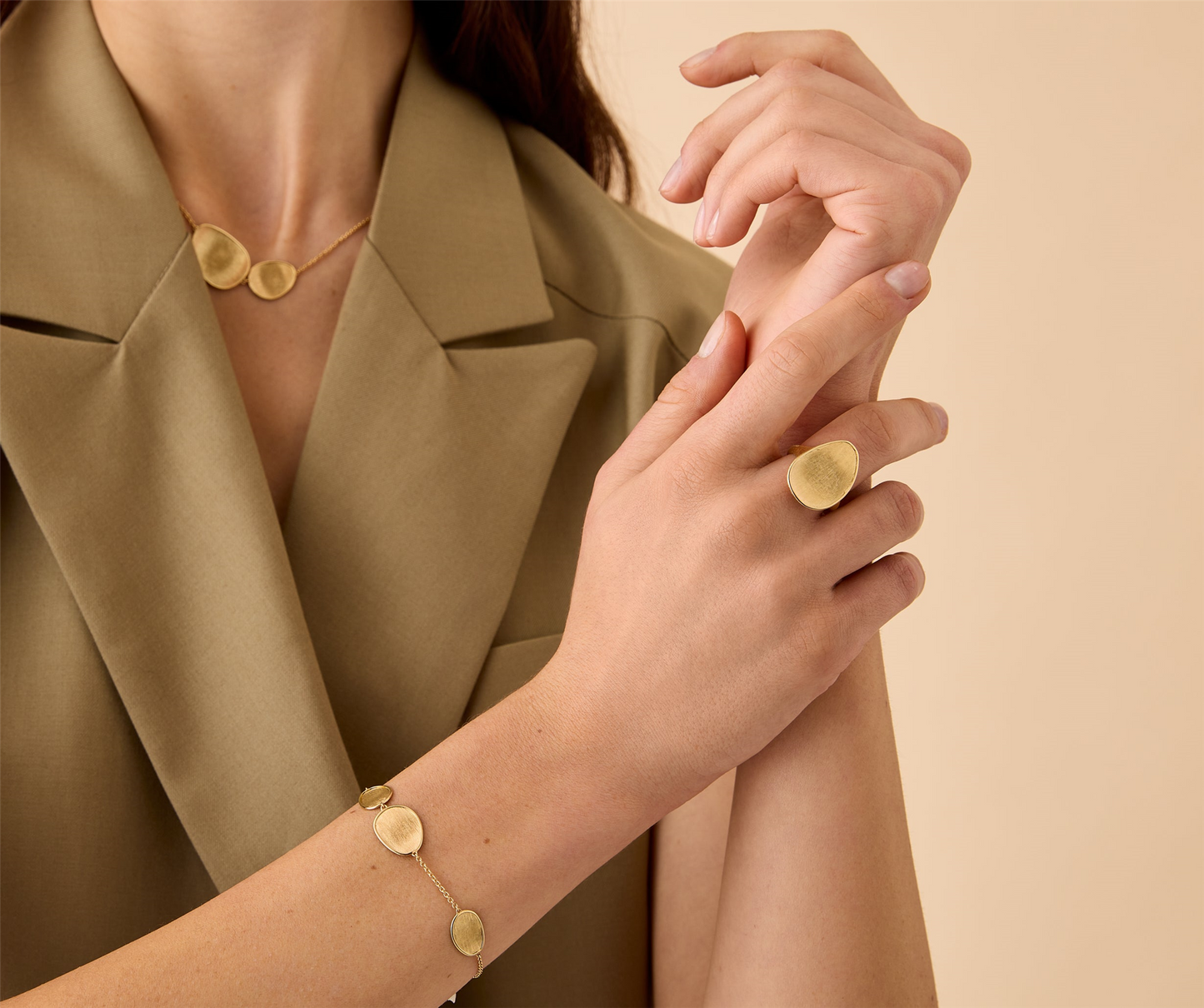 Marco Bicego Lunaria Small Cocktail Ring in 18k Yellow Gold