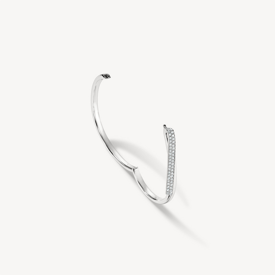 Hearts on Fire Inside/Out Diamond Flip Bangle Bracelet in 18k White Gold