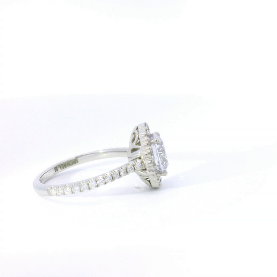 Michael M. Round Center w/ Graduated Diamond Halo & Sides Engagement Ring Setting