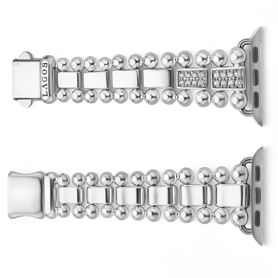 Lagos Sterling Silver Half Diamond Watch Bracelet - 38-45mm
