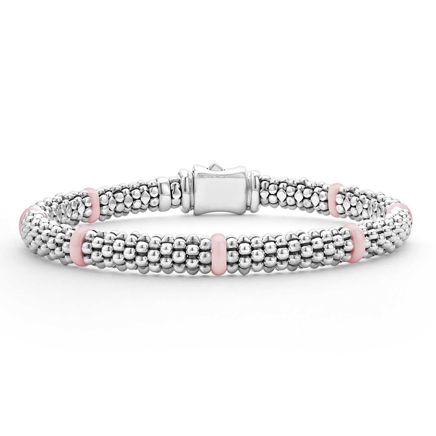 Lagos Pink Ceramic Station Caviar Bracelet