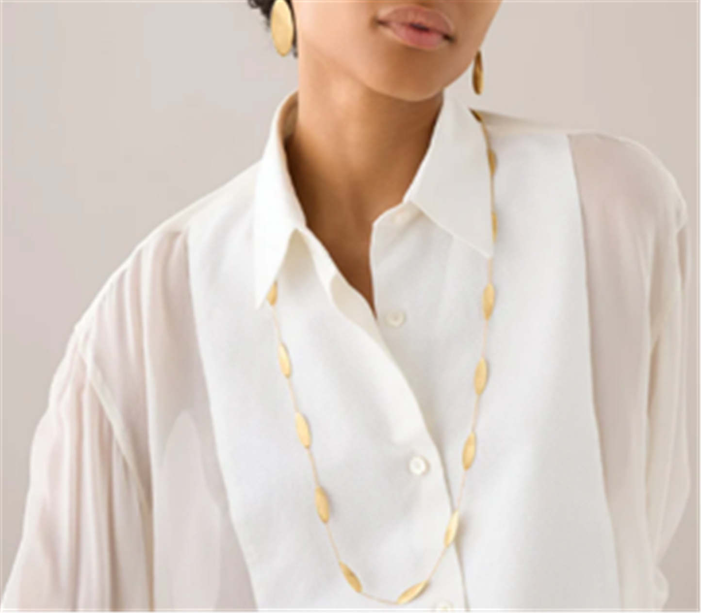 Marco Bicego Lunaria Long Station Necklace in 18k Gold