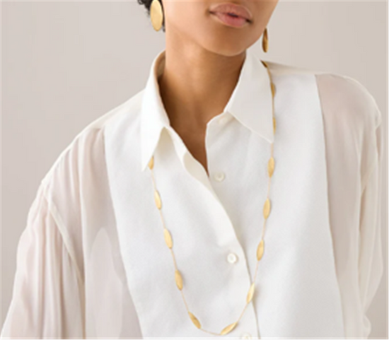 Marco Bicego Lunaria Long Station Necklace in 18k Gold