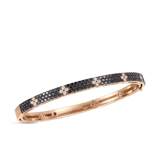 Roberto Coin Love In Verona Black Diamond Flower Bangle