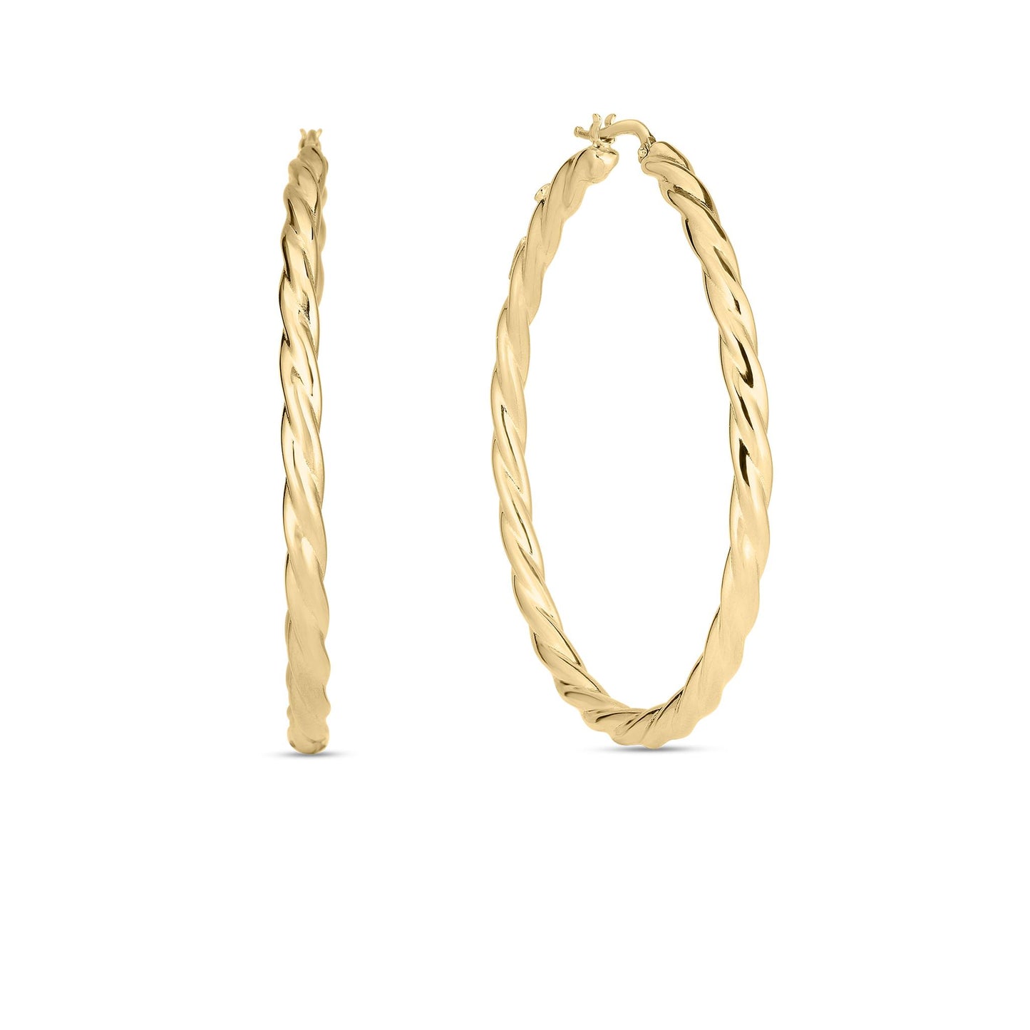 Roberto Coin Gold Twisted Hoop Earrings