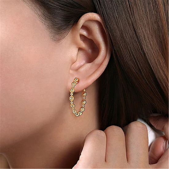Gabriel & Co. Gold Diamond Bujukan Hoop Earrings