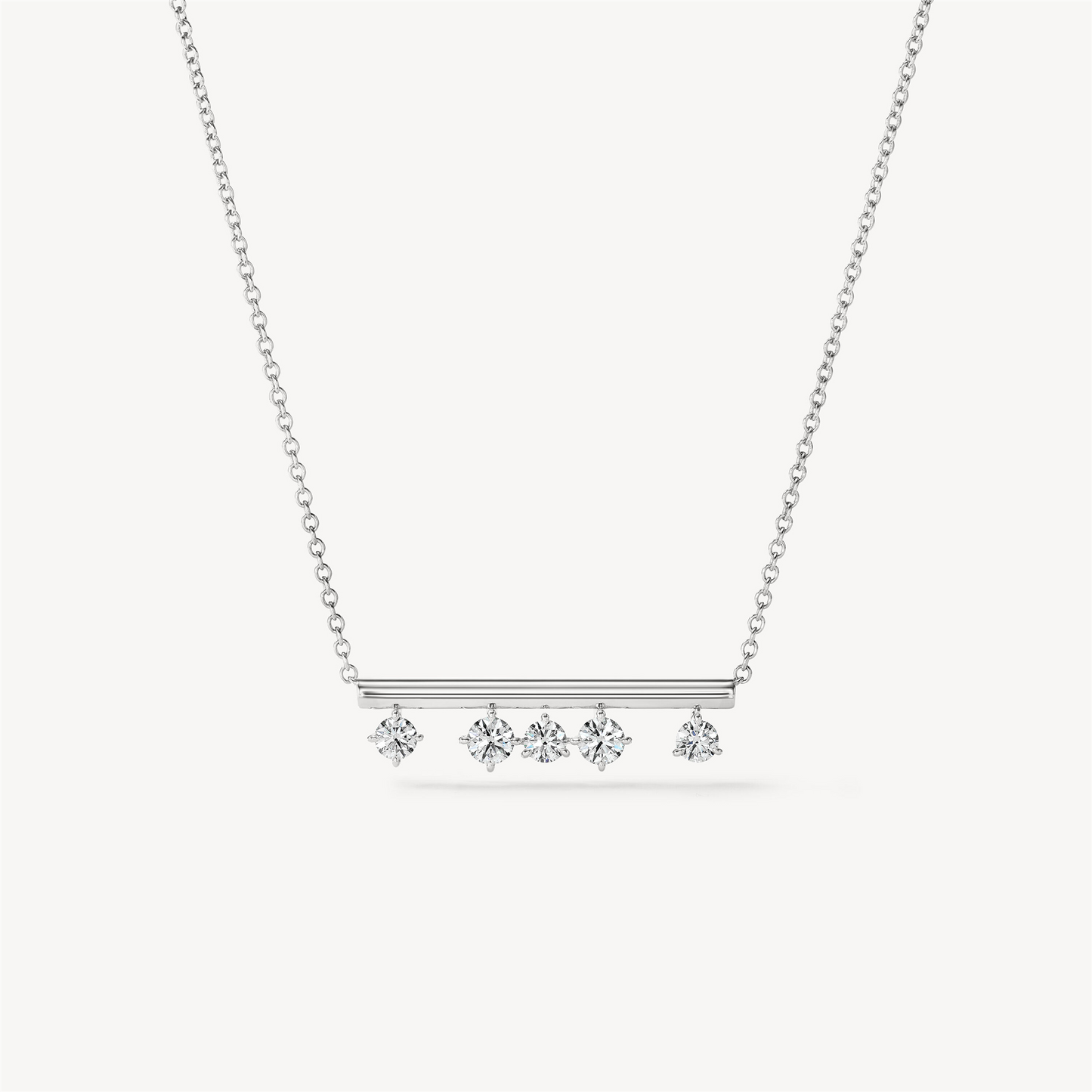 Hearts On Fire Barre Floating Diamond Necklace in 18k White Gold