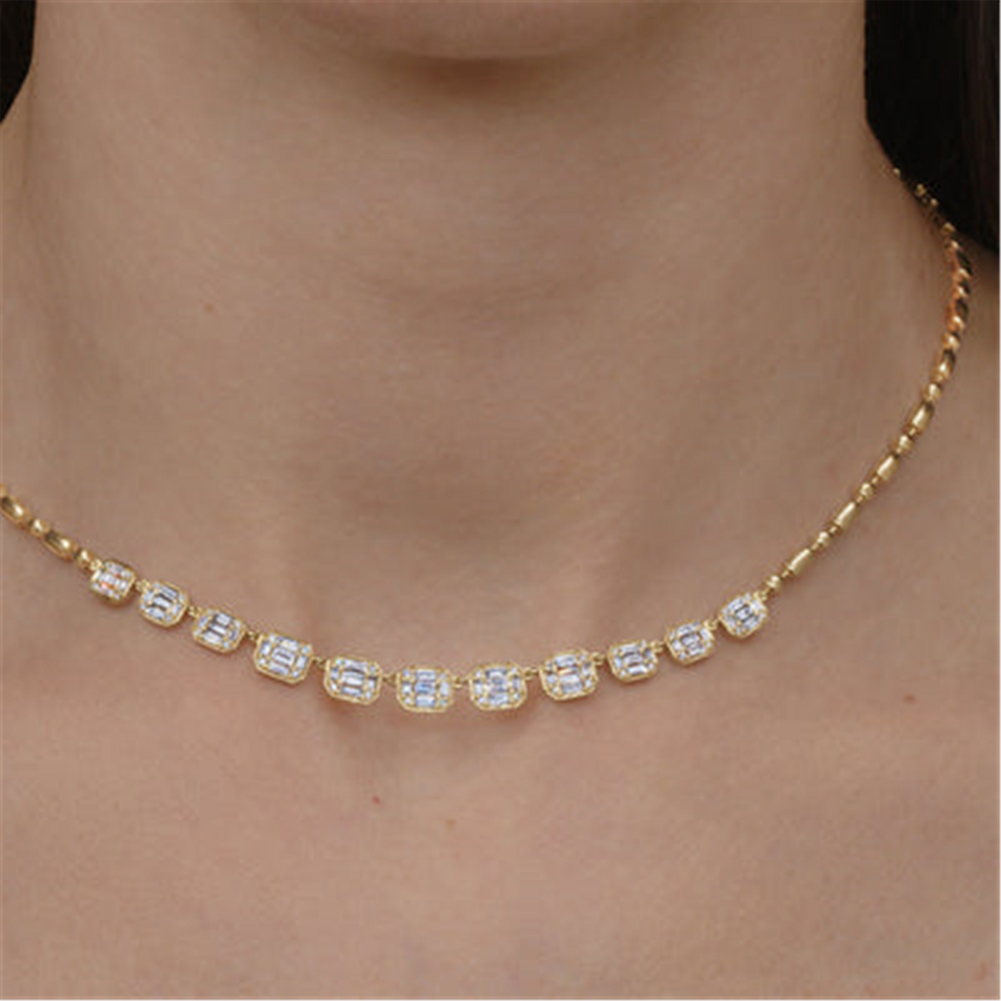 Kwiat Riviere Sunburst Demi-Necklace with Diamonds