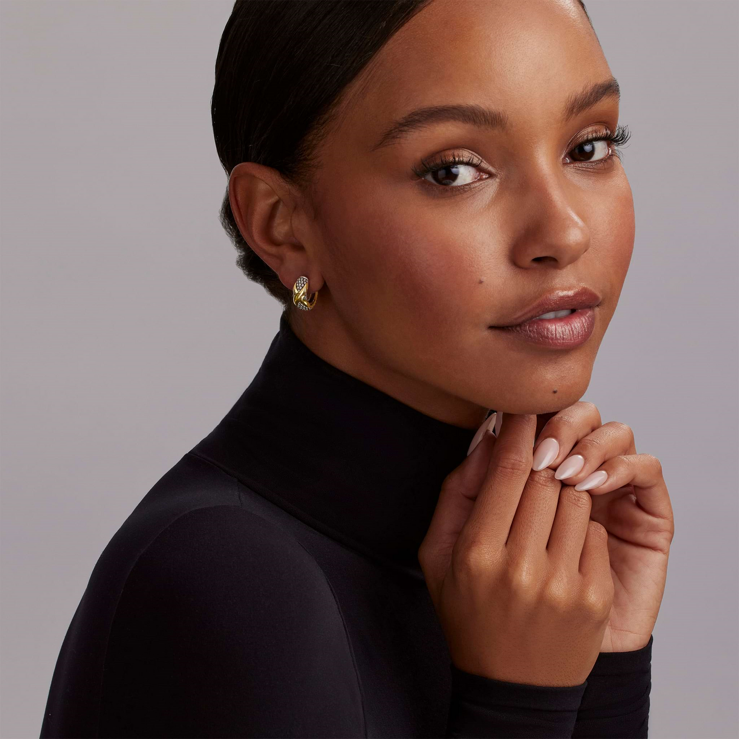 Lagos Two-Tone X Huggie Earrings