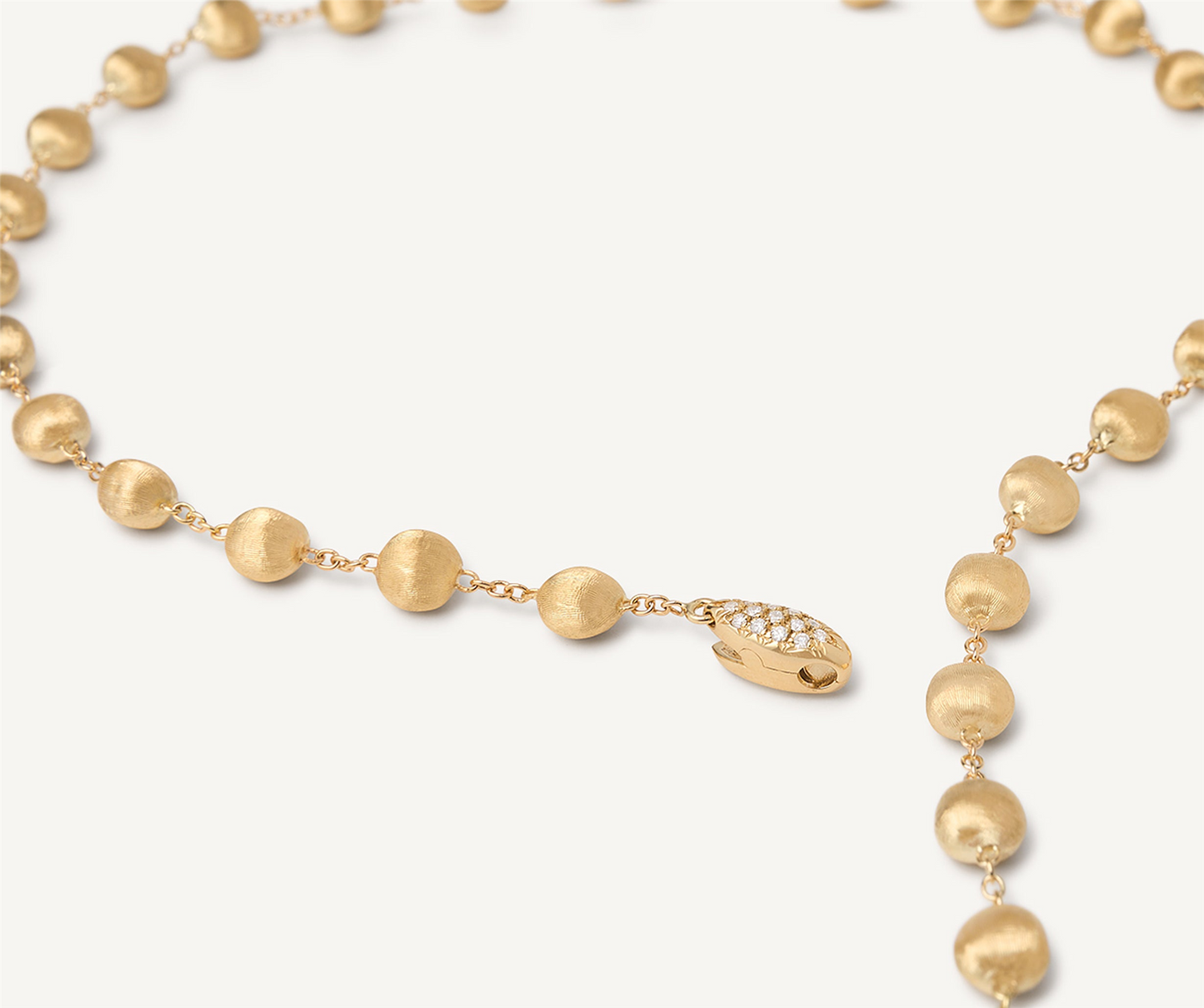 Marco Bicego Africa Bead Lariat Necklace w/Diamond Pavé Clasp