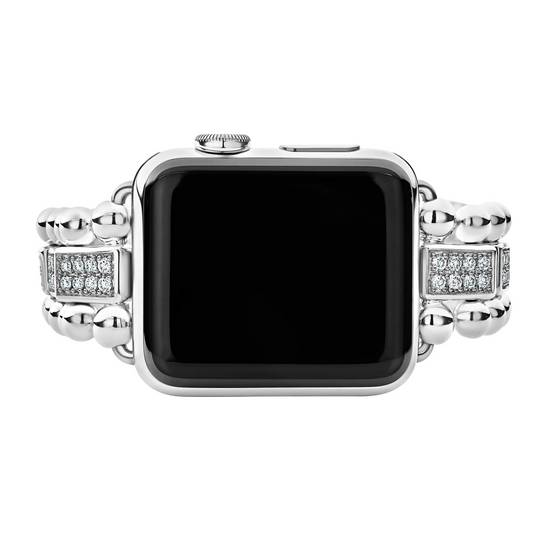 Lagos Sterling Silver Half Diamond Watch Bracelet - 38-45mm