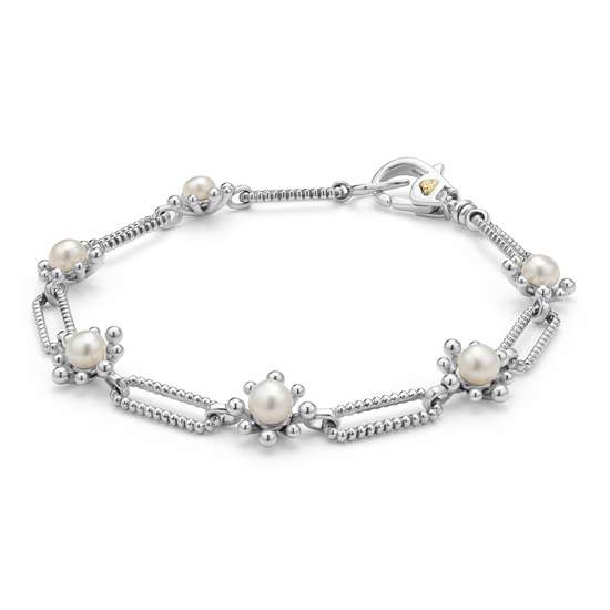 Lagos Fleur Pearl Link Bracelet