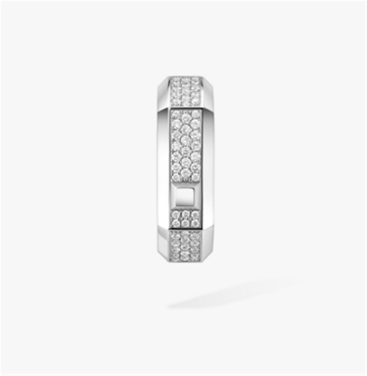 Messika Moderniste Single Pavé Diamond Hoop Earring, Medium in 18k White Gold