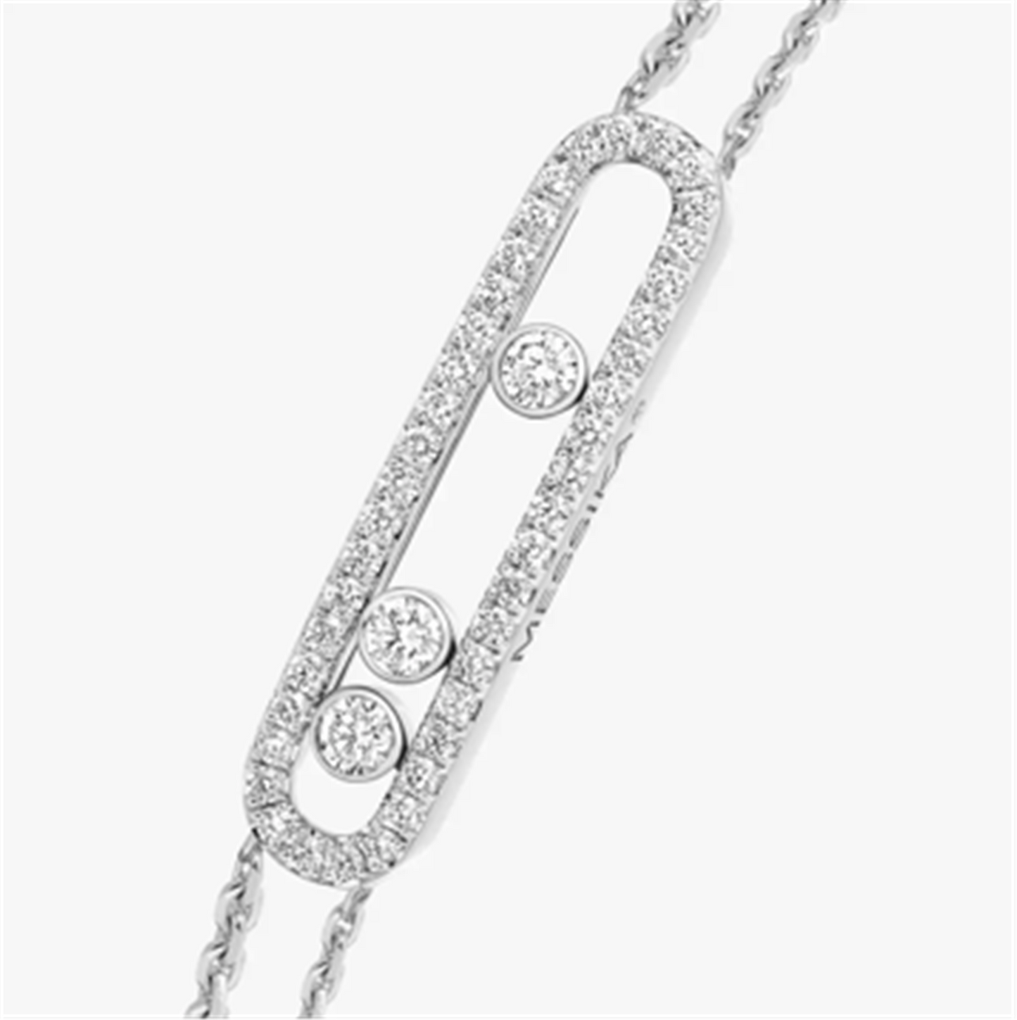 Messika Move Classique Diamond Pavé Bracelet in 18k White Gold