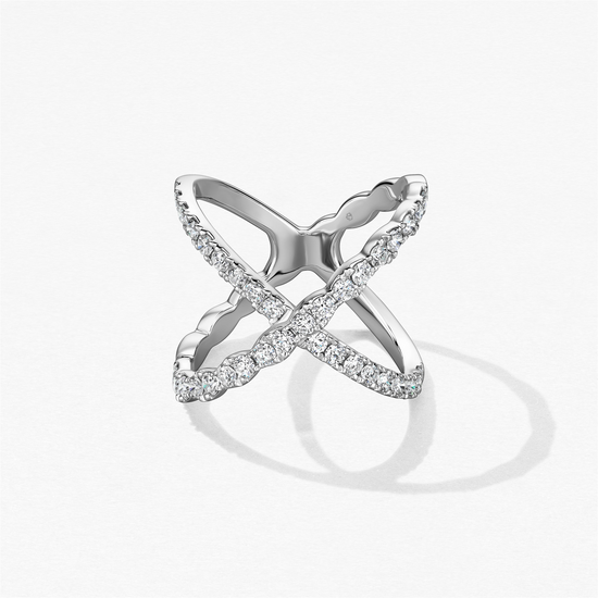 Hearts on Fire Lorelei Diamond Criss Cross Ring in 18k White Gold