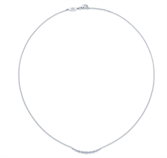 Kwiat Curved Bar Diamond Necklace in 18k White Gold