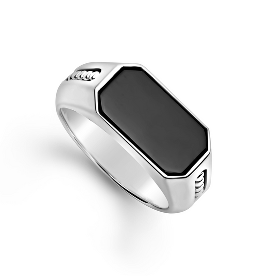 Lagos Onyx Octagon Ring in Sterling Silver