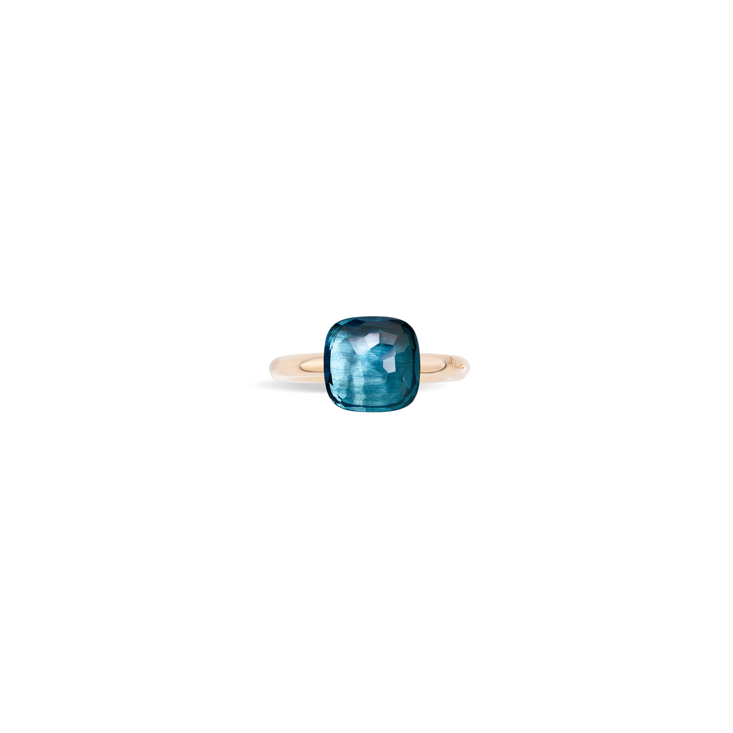 Pomellato Nudo Classic Blue London Topaz Ring in 18k Rose & White Gold