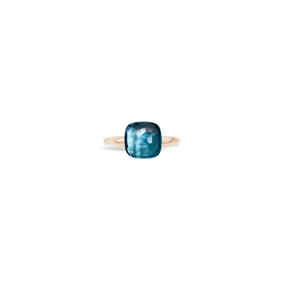 Pomellato Nudo Classic Blue London Topaz Ring in 18k Rose & White Gold