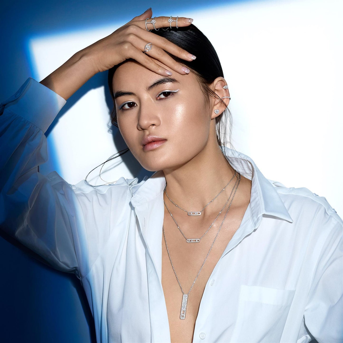 Messika Baby Move Diamond Necklace in 18k White Gold