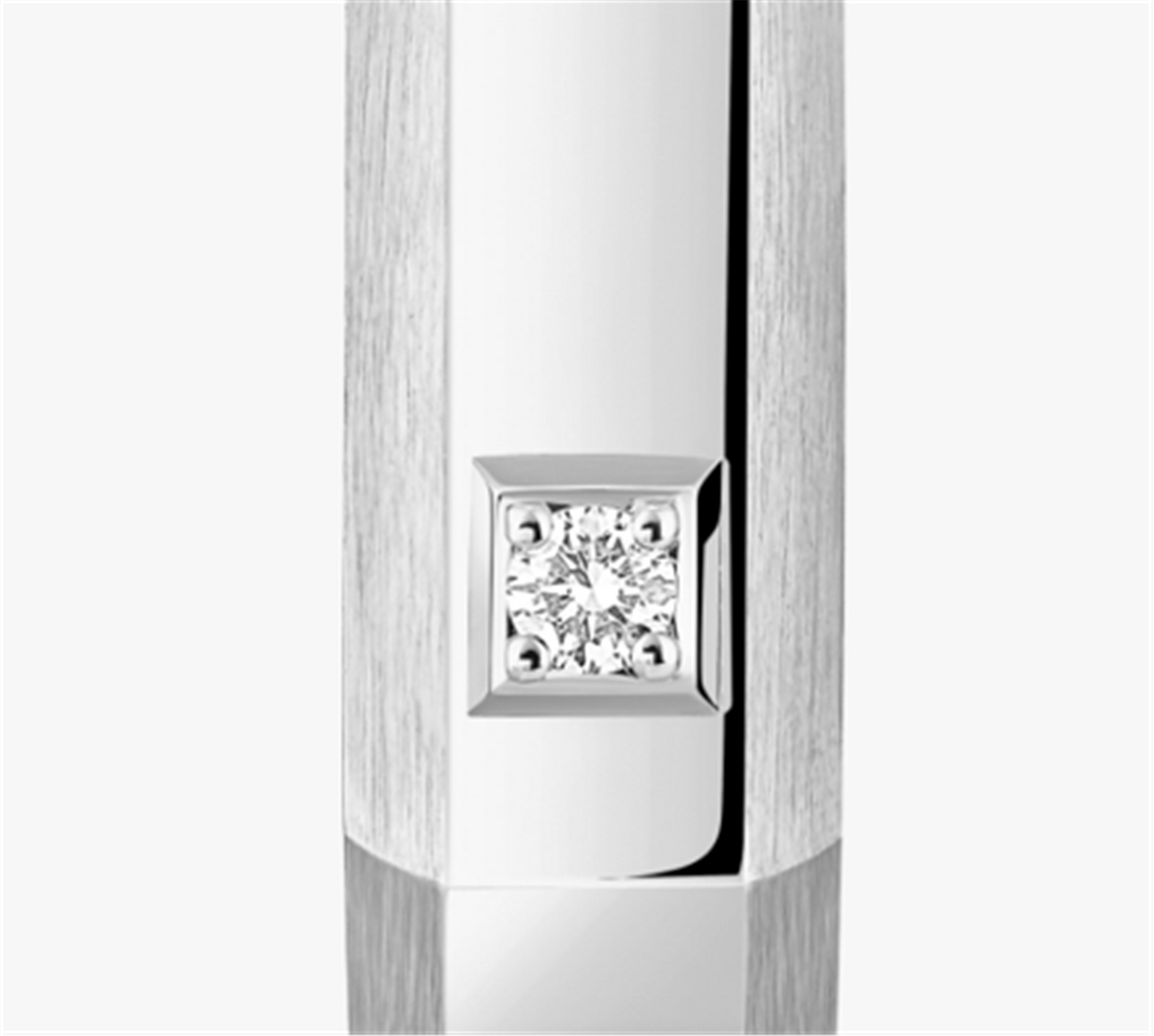 Messika Moderniste Single Hoop Diamond Earring, Medium in 18k White Gold